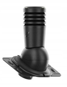 KOMINEK WENTYLACYJNY UNIWERSALNY ECOLINE Fi 125 CZARNY 9005 + GUMA MFE-3