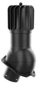 KOMINEK PODŁUŻNY OBROTOWY 150 DO BLACHY TRAPEZOWEJ T18 CZARNY RAL 9005