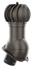 KOMINEK KULISTY OBROTOWY 150 DO BLACHY TRAPEZOWEJ T18 CIEMNY BRĄZ RAL 8019