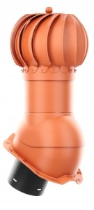 KOMINEK KULISTY OBROTOWY 150 DO BLACHY TRAPEZOWEJ T18 CEGLASTY RAL 8004