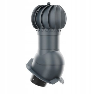 KOMINEK KULISTY OBROTOWY 150 DO BLACHY TRAPEZOWEJ T35 ANTRACYT RAL 7016