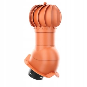 KOMINEK KULISTY OBROTOWY 150 DO BLACHY TRAPEZOWEJ T35 CEGLASTY RAL 8004