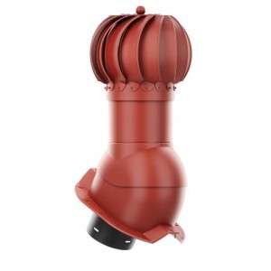 KOMINEK KULISTY OBROTOWY 150 DO BLACHY TRAPEZOWEJ T35 CZERWONY RAL 3009