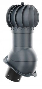 KOMINEK KULISTY OBROTOWY 150 DO BLACHY TRAPEZOWEJ T18  JASNOSZARY RAL 7036