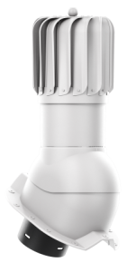 KOMINEK PODŁUŻNY OBROTOWY 150 DO BLACHY TRAPEZOWEJ T18 JASNOSZARY RAL 7036