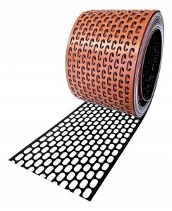 KRATKA OKAPOWA ALUMINIOWA NA PTAKI SIATKA OKAPU 100mm 5mb CZARNA / CEGLASTA