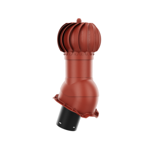 KOMINEK OBROTOWY KULISTA FI 125 do Blachy Trapezowej T14 RAL 3009 Czerwony / Wiśnia 