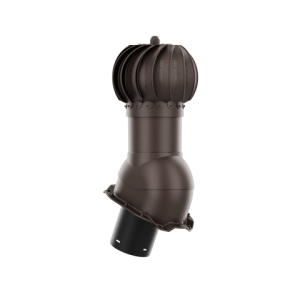 KOMINEK OBROTOWY KULISTA FI 125 do Blachy Trapezowej T14 RAL 8019 Ciemny Brąz