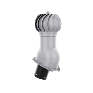 KOMINEK OBROTOWY KULISTA FI 125 do Blachy Trapezowej T14 RAL 7036 Jasnoszary