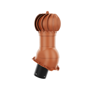 KOMINEK OBROTOWY KULISTA FI 125 do Blachy Trapezowej T14 RAL 8004 Ceglasty