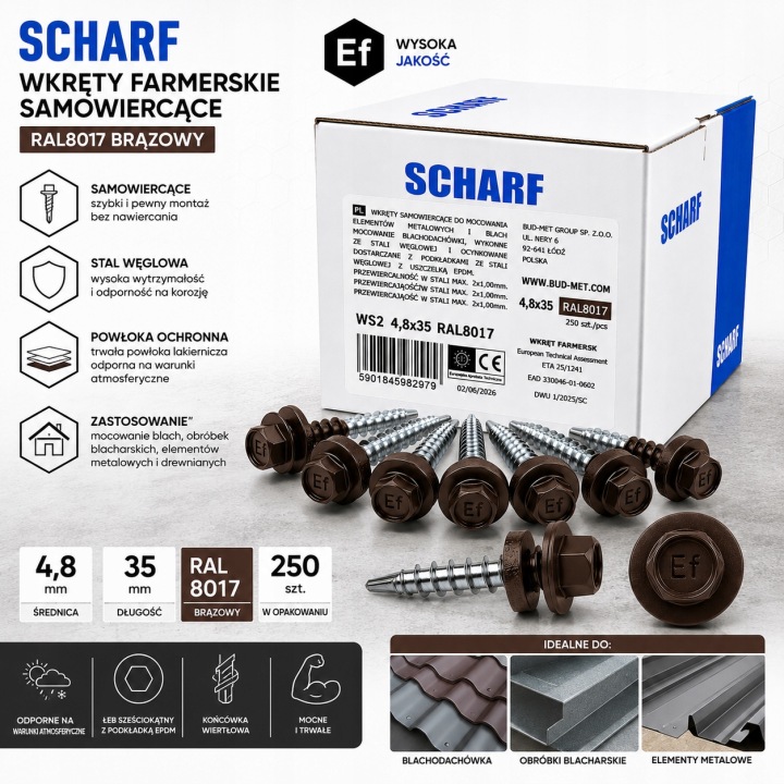 WKRETY-FARMERSKIE-SCHARF-4-8x35mm-RAL-8017-Braz-250szt-Stan-opakowania-oryginalne.jpg