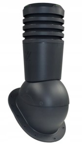 KOMINEK WENTYLACYJNY Ø 125mm NA POKRYCIA PŁASKIE (ANTRACYT 7016)